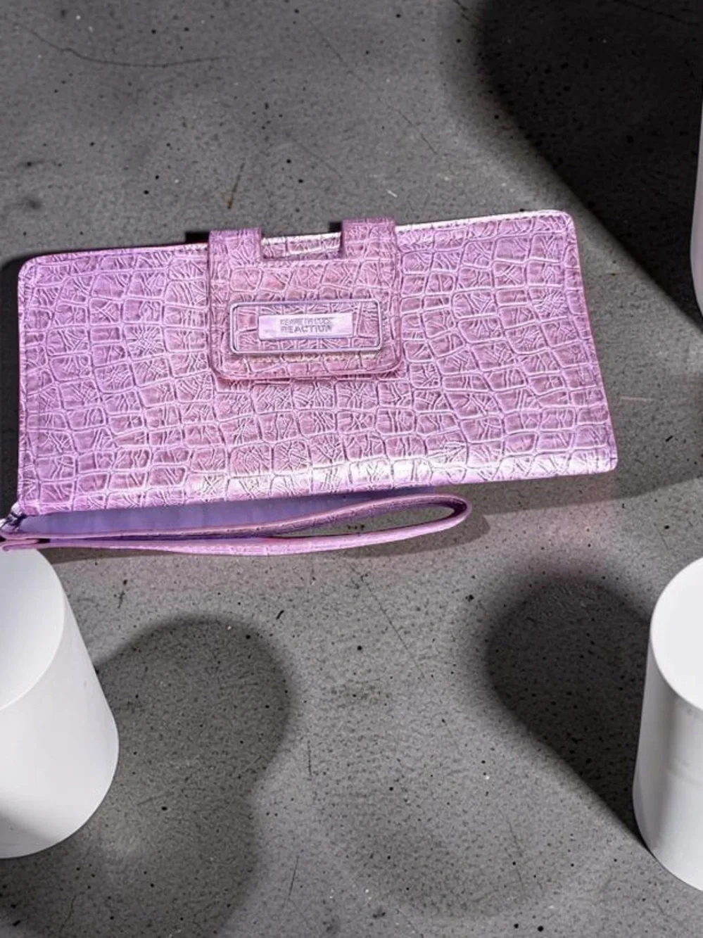 Kenneth Cole Y2K golden tanCroc-Embossed Wallet Luxurious NWOT,wristlet,clutch